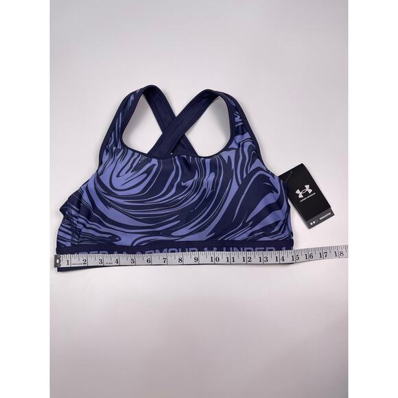NWT Under Armour UA Crossback Mid Sports Bra 1X Navy Blue Purple Print - Picture 9 of 10